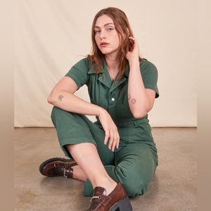 Big Bud Press - SHORT SLEEVE JUMPSUIT - DARK EMERALD GREEN